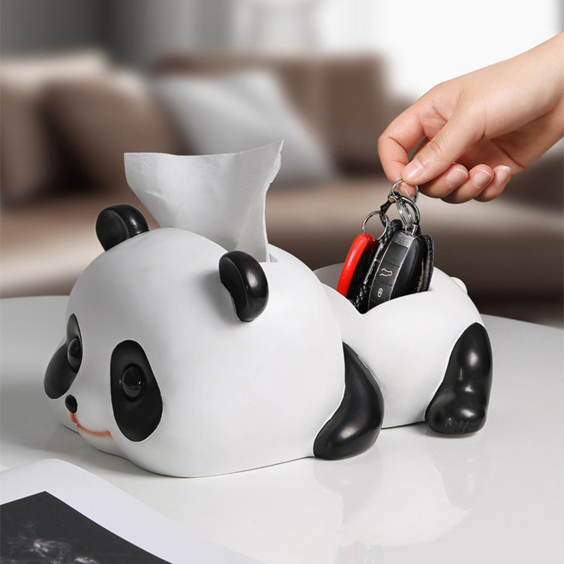 Creative panda tissue box ornament key storage 37