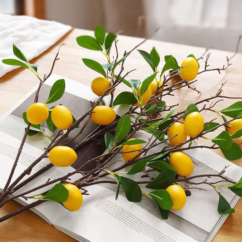 Simulation lemon fruit branch bionic dried flowers and fruits 26