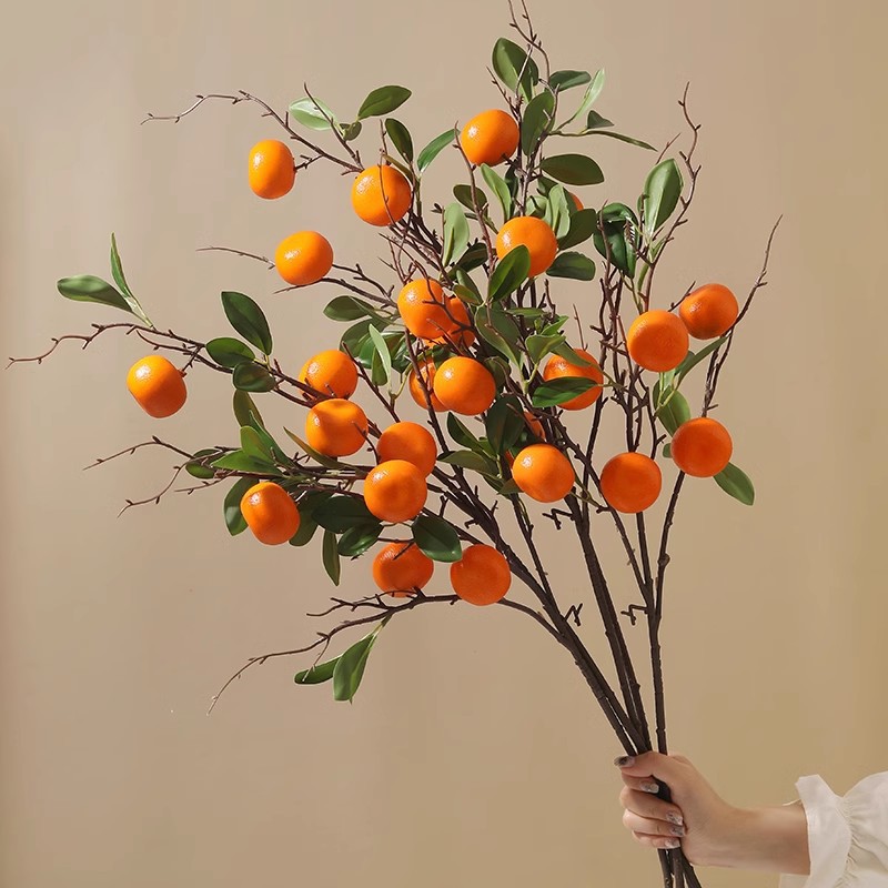 Simulation flower persimmon orange tangerine fruit ornaments 21