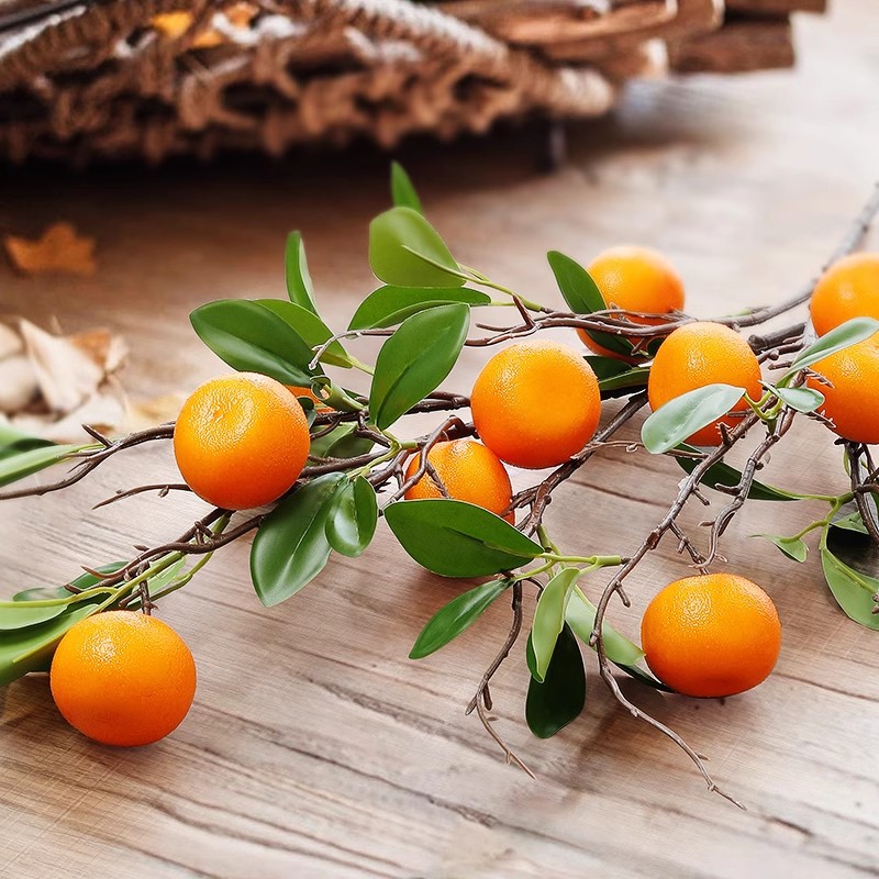 Simulation flower persimmon orange tangerine fruit ornaments 21